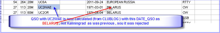QSO z UC2WAE have anothers entity BELARUS not<br>
Kaliningrad as was previous 