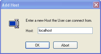 Podanie hosta localhost tj -tylko <br>
z lokalnego komputera można <br>
będzie korzystać z bazy danych
