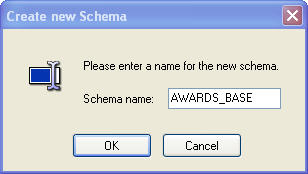 Podanie nazwy bazy danych (Schema)